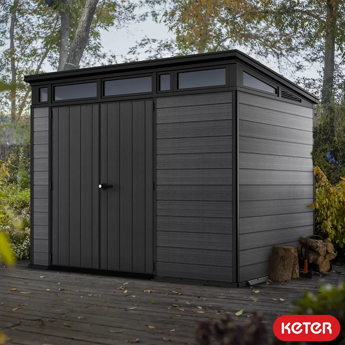 Keter Cortina Shed 9 x 7ft - Grey - Image 2