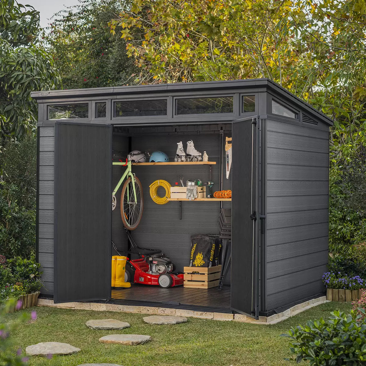 Keter Cortina Shed 9 x 7ft - Grey - Image 5