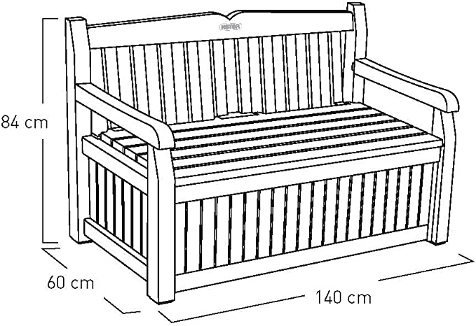 Keter Eden 265L Storage Bench - Beige And Brown - Image 5