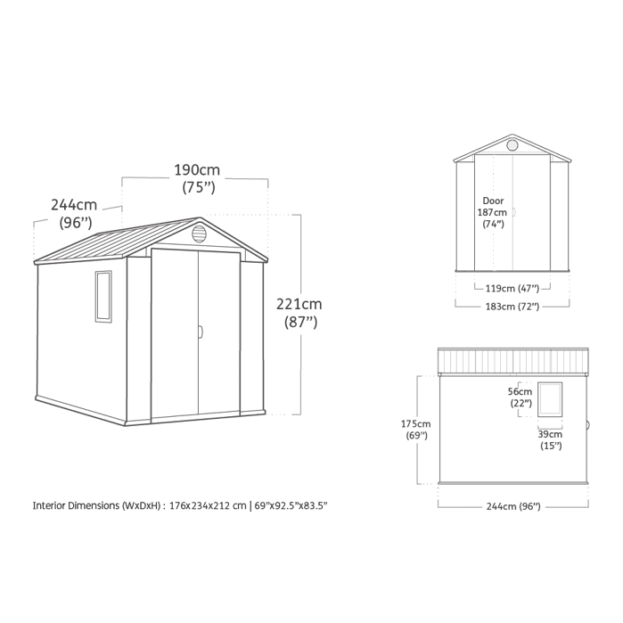 Keter Darwin 6 x 8ft Shed - Grey - Image 8